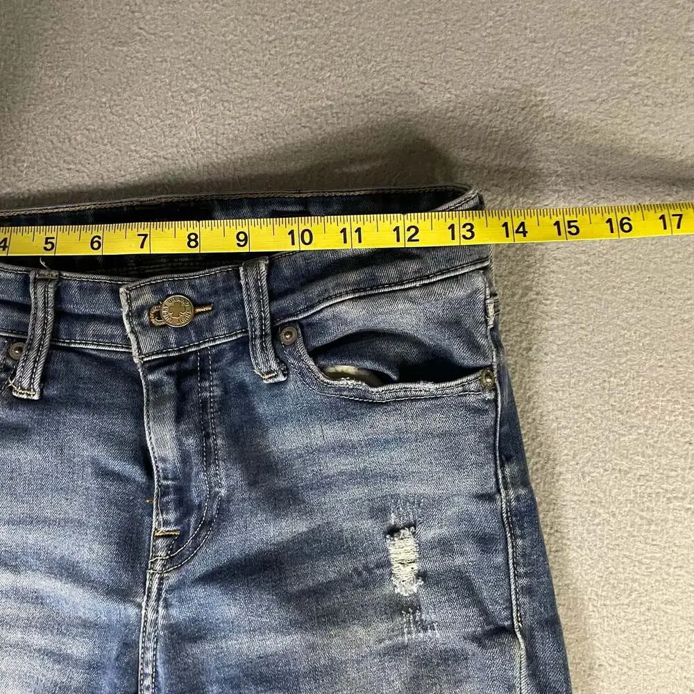 Lucky Brand Women's Distressed Mid-Rise blue Skinny Jeans Size 0/25
